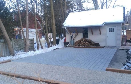backyard patio techo block interlocking stone