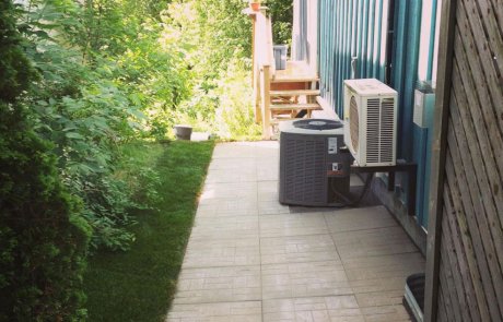 New side walkway along narrow side of house